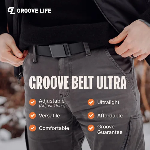 Miniatura 3 de Groove Life Groove Belt Ultra - Cinturón de golf para hombre, elástico, hebilla magnética, ajustable, cómodo, golf