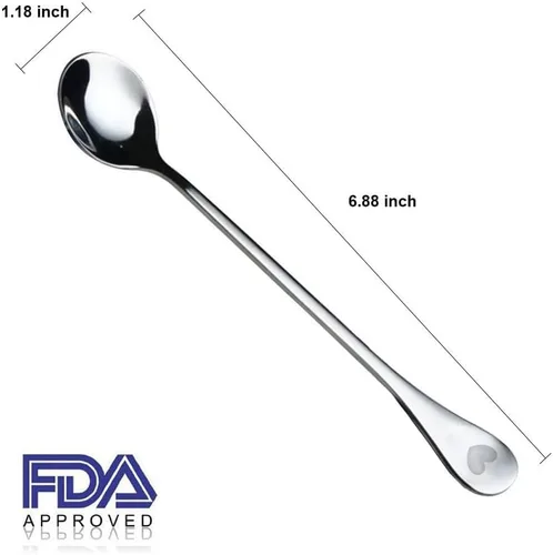 Miniatura 5 de Cucharas románticas de postres de 4 piezas, cuchara de acero inoxidable con mango de corazón para café, postres, té, helado, azúcar
