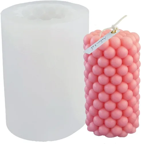 Molde de silicona para velas de pilar de burbujas largas, molde de jabón de silicona, molde de fondant, pastel de chocolate, caramelo, molde de