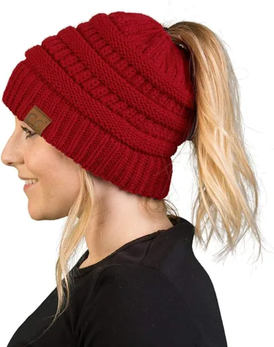 Miniatura 19 de Funky Junque - Gorro para mujer con ranura para cola de caballo