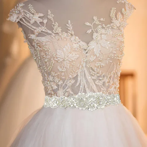 Miniatura 2 de CIEHER Cinturón de diamantes de imitación para mujer, cinturón de boda, cinturón de cristal para vestido de boda, cinturón con cinta