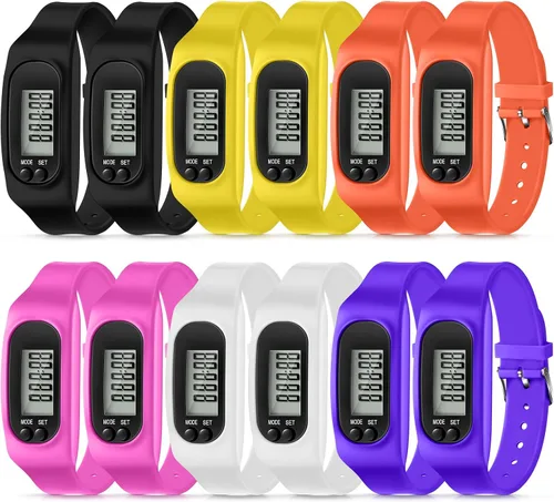 Miniatura 14 de Geyoga Pedometer for Walking Steps and Miles Pedometer Watch Silicone Steps Tracker Running Bracelet Ankle Step Counter for Calorie Burning and Step