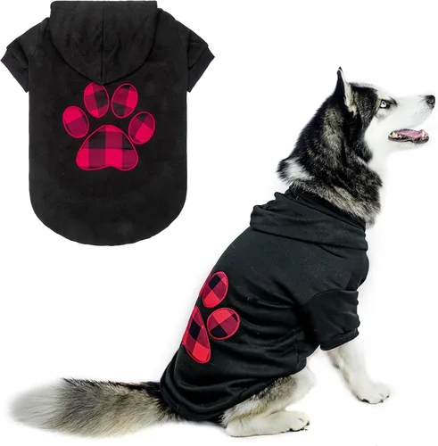 Miniatura 36 de KOOLTAIL Sudadera a cuadros con capucha, con gorro y bolsillo, para perros pequeños, medianos y grandes y gatos, abrigo suave y cálido para invierno