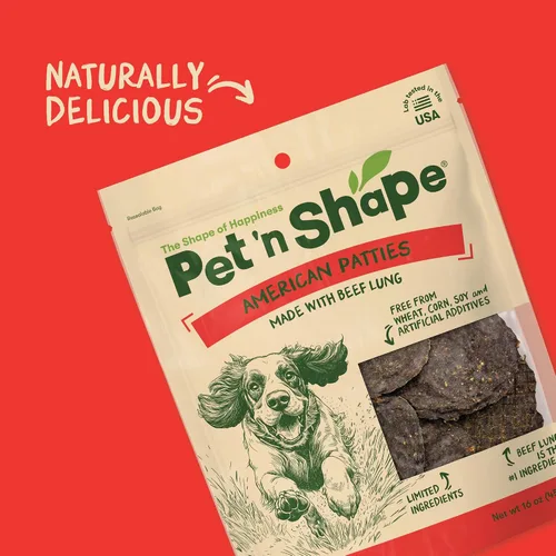 Miniatura 5 de Pet 'n Shape All American Beef Lung Patties - Golosinas para perros, fabricadas y obtenidas en los Estados Unidos, bolsa de 1 libra