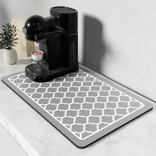 Miniatura 42 de Rnivvi Tapete de secado de platos para encimera de cocina, 16 x 18 pulgadas, bonita almohadilla de secado absorbente resistente al calor con goma