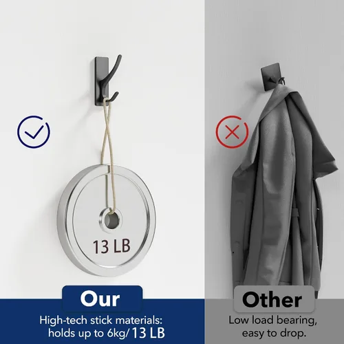 Miniatura 2 de Ganchos autoadhesivos para colgar: gancho de pared de acero inoxidable resistente para toallas, mochilas, sombreros, baño, recámara, puerta, gancho