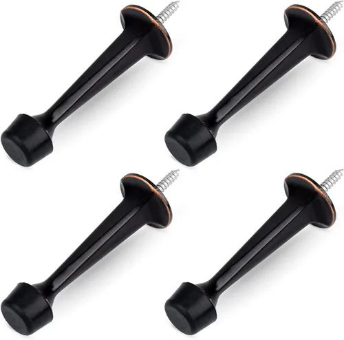 Miniatura 9 de HOMOTEK Paquete de 20 topes de puerta rígidos sólidos resistentes con punta de goma suave, tope de puerta fundido de zinc para proteger la pared