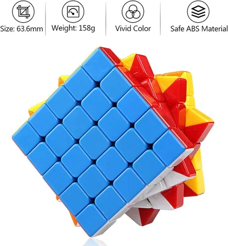 Miniatura 3 de D-FantiX Cyclone - Cubo de velocidad de 5 x 5 para niños, sin calcomanías, cubo mágico de 5 x 5 x 5 pulgadas, rompecabezas de 2.500 in, juguetes