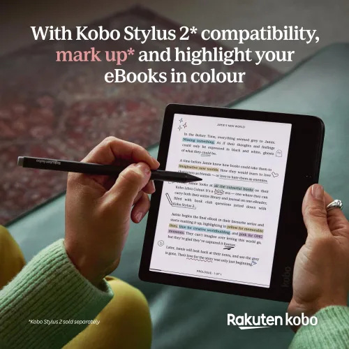 Miniatura 2 de Kobo Libra Colour eReader Pantalla Kaleido™ 3 de tinta E sin deslumbramiento de 7 pulgadas Opción de modo oscuro Audiolibros Resistente al