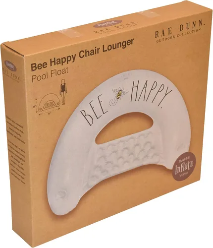 Miniatura 7 de Coconut Float Tumbona Rae Dunn x Chill – ¡Nuevo! Bee Happy Theme – Silla inflable multiusos para adultos – Versátil para montar en fiestas de verano