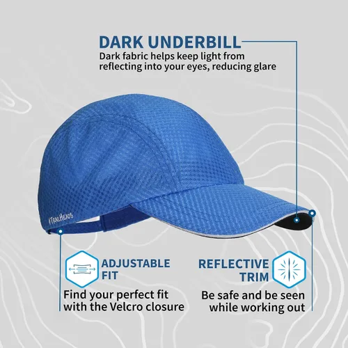 Miniatura 6 de TrailHeads Gorra deportiva de malla ligera y de secado rápido para mujer, con ribete reflectante
