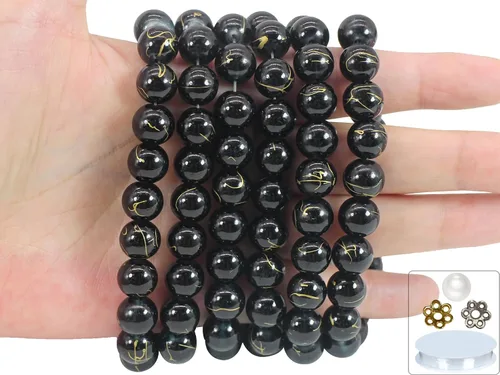 Miniatura 22 de 848 cuentas redondas de cristal agrietado – 0.236 pulgadas, 0.315 pulgadas, 0.394 pulgadas, 0.394 pulgadas, jade artificial para hacer joyas