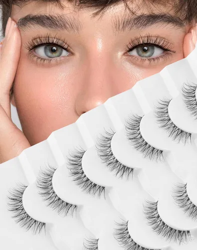 Miniatura 8 de Pestañas cortas de aspecto natural, pestañas postizas sutiles rizadas en C, pestañas postizas de volumen, pestañas de visón de 10mm, paquete