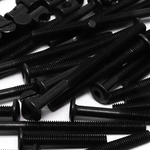 Miniatura 7 de Juego de 25 tornillos negros para cuna, juego de tornillos hexagonales para literas y cunas M6×40mm/1.969 in/2.362 in/2.756 in/3.150 in