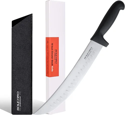 Miniatura 9 de Cuchillo de carnicero curvado de 8 pulgadas con mango ergonómico, buena nitidez para cortar carne de filete de carne, acero inoxidable japonés