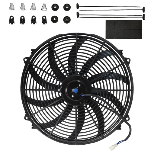 MuHize Kit de ventilador de refrigeración universal de radiador de 16 pulgadas, ventilador eléctrico de alto rendimiento de 12 V 120 W con
