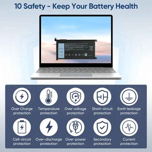 Miniatura 5 de 42WH WDX0R - Batería de repuesto para laptop Dell Inspiron 13 15 5000 7000 Series 5567 5570 7378 7573 7579 5565 5379 5378 Latitude 3390 3190 Vostro