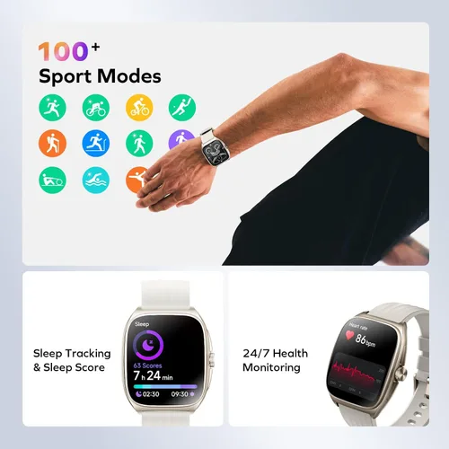 Miniatura 3 de MOMAX Reloj inteligente para mujeres y hombres, pantalla AMOLED de 1.85 pulgadas y llamada Bluetooth, rastreador de actividad física con más de 100