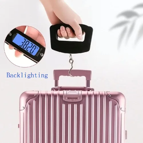 Miniatura 7 de Báscula de equipaje, mango grande, báscula electrónica de equipaje, transporte de alta precisión, 110 lbs50 kg, gancho gira 360, equipaje
