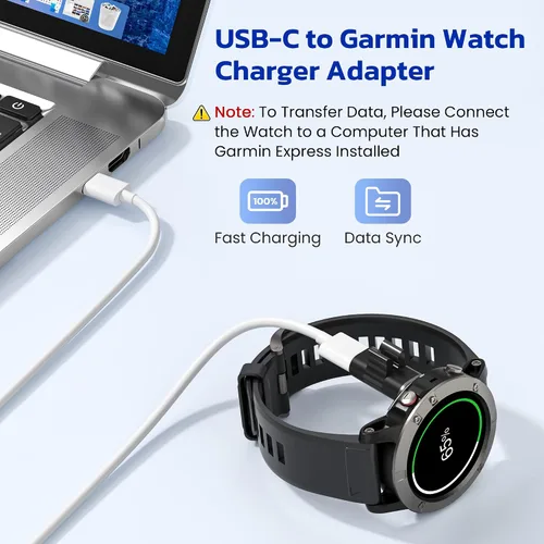 Miniatura 2 de RUXELY Paquete de 4 adaptadores de cable de cargador de reloj USB C a Garmin