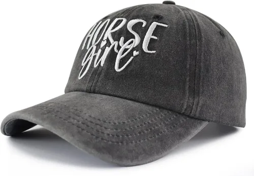 Miniatura 3 de Gorra de béisbol para mujer, divertida gorra de béisbol bordada de algodón ajustable para amantes de los caballos