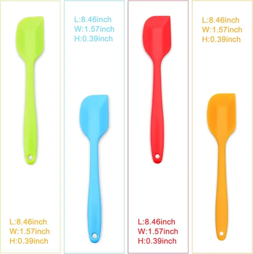 Miniatura 3 de Espátula de silicona de 4 piezas, espátulas de goma antiadherentes resistentes al calor con núcleo de acero inoxidable
