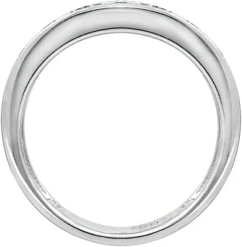 Miniatura 2 de Tienda Collection Sterling Silver Platinum-Plated Infinite Elements Zirconia Round Channel Band Ring