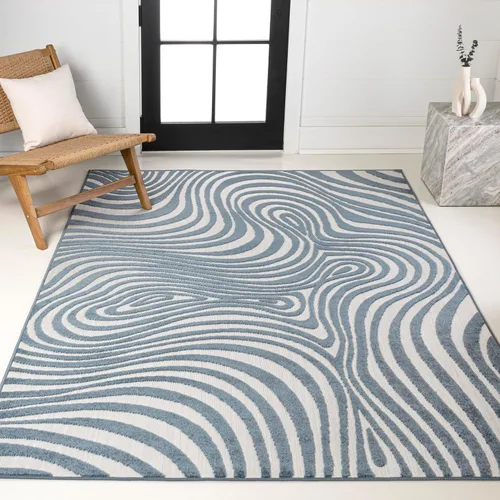 Miniatura 18 de Eyely NCS103F-28 Maribo High-Low Abstract Groovy Striped Black/White - Alfombra de pasillo de 2 x 8 pies, negro/blanco, 2 pies x 8 pies