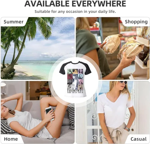Miniatura 6 de Taylor ERAS Tour Swift 1989 - Camiseta de manga corta suave para mujer, camiseta de música casual, regalo creativo para fans