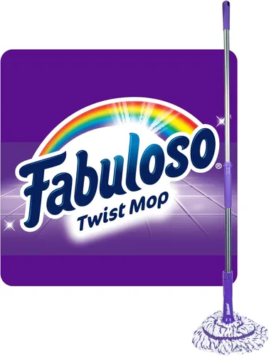 Miniatura 7 de Fabuloso Juego de trapeador giratorio y cubo, escurridor giratorio activado por pedal manos libres, poste ajustable, lavable a máquina y cabezal