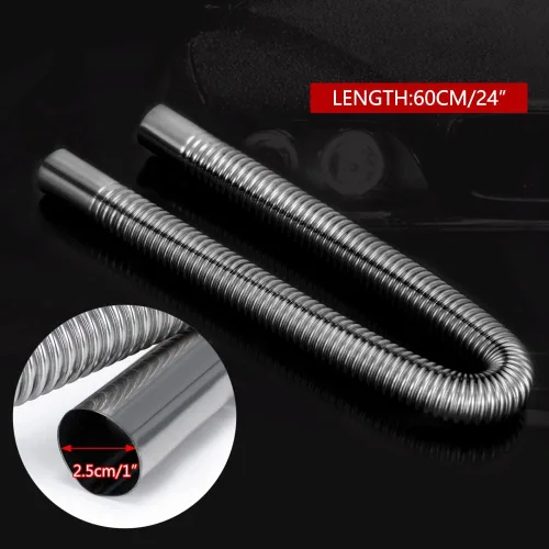 Miniatura 5 de PTNHZ Manguera Flexible Universal de Acero Inoxidable Calibre 1 pulgada para Tubo de Escape de Calentador de Aire de Estacionamiento, Tanque