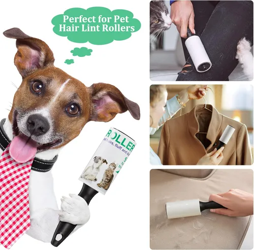 Miniatura 4 de 1350 hojas de rodillos de pelusa para pelo de mascotas, removedor extra pegajoso para pelo de mascotas, sofá, ropa, muebles, alfombras y más, 5