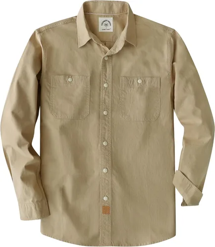 Miniatura 17 de Dubinik® Chambray - Camisa de trabajo de algodón de manga larga para hombre, con 2 bolsillos, casual, con botones