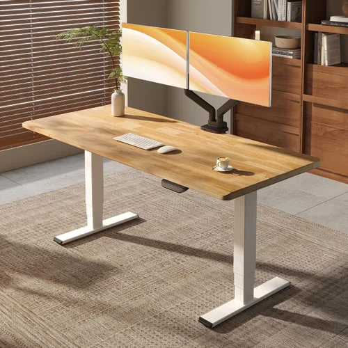 Miniatura 27 de FLEXISPOT E6 MAX - Escritorio de pie de 3 etapas de madera maciza con doble motor de 48 x 24 pulgadas, capacidad de peso de 330 libras, escritorio