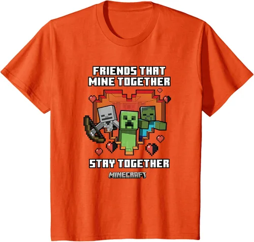 Miniatura 25 de Minecraft Camiseta de San Valentín Friends That Mine Together Mobs, Negro