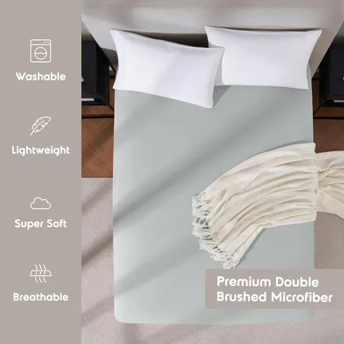 Miniatura 3 de Nestl Bedding - Sábanas bajeras con bolsillo profundo de 53 cm 09 - Gris claro