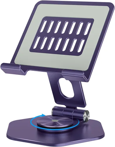 Miniatura 9 de Soporte Plegable de Aluminio para Tableta para Escritorio, Soporte Giratorio de 360° para iPad y Tableta – Soporte de Escritorio Portátil y Estable