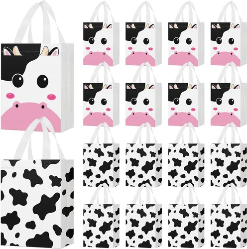 Miniatura 7 de Locmeo 24 bolsas de recuerdo de fiesta con asas reutilizables no tejidas para dulces, bolsas de regalo para niñas y niños, cumpleaños, baby shower