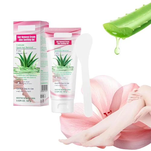 Miniatura 3 de Crema depilatoria para mujeres, crema depilatoria de aloe vera para áreas íntimas y áreas púbicas, depilación para cuerpo, piernas, brazos, axilas