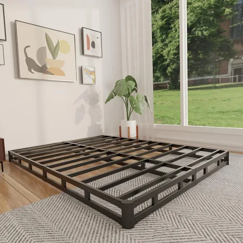 Miniatura 11 de FMDMR Somier de 4 pulgadas para cama individual - Somier de perfil bajo para cama individual, base de colchón de metal resistente con cubierta