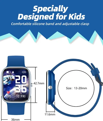 Miniatura 8 de Reloj inteligente para niñas, resistente al agua IP68, reloj rastreador de actividad física con cara de 1.5 pulgadas, monitor de sueño de frecuencia