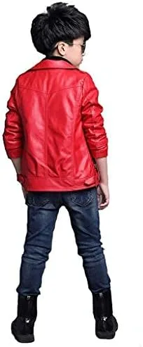 Miniatura 6 de LMYOVE Chaqueta de piel sintética con cuello para niños de piel sintética con cremallera para exteriores para niños y niñas