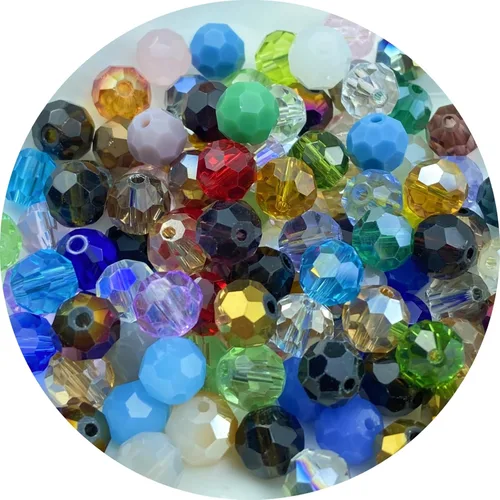 Miniatura 15 de 200 cuentas redondas de cristal de vidrio de 6mm, cuentas espaciadoras facetadas redondas para hacer joyas, pulseras, aretes, collares, campanillas