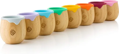 Miniatura 6 de bamboo bamboo Baby and Dinky - Vaso de bambú para niños pequeños, con borde de goteo de silicona para protección de dientes y encías, capacidad