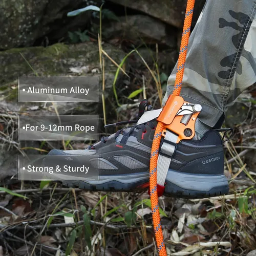 Miniatura 3 de NewDoar - Bloqueador de pie elevado para escalada en roca y montañismo, dispositivo de escalada Izquierda Naranja