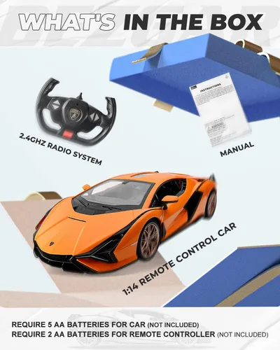 Miniatura 5 de BEZGAR Auto de control remoto - 1:14 Lambo Sián FKP 37 eléctrico, deportivo, de carreras, juguete de auto con puerta abierta, serie de autos RC