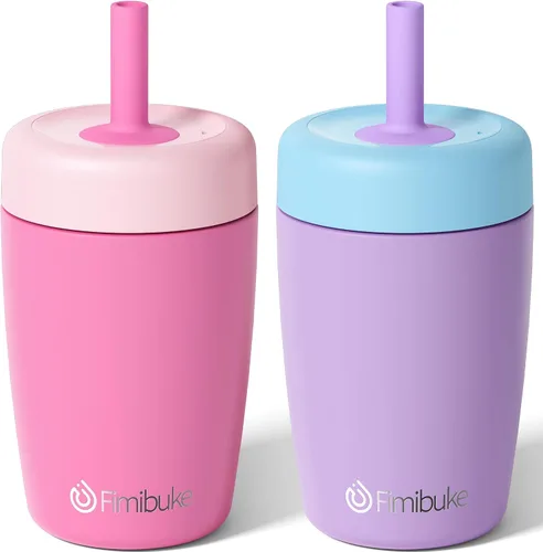 Miniatura 19 de Fimibuke Vasos para niños y niños pequeños, a prueba de derrames, 12 onzas, con aislamiento Capybara, vaso de paja para niños pequeños, botella