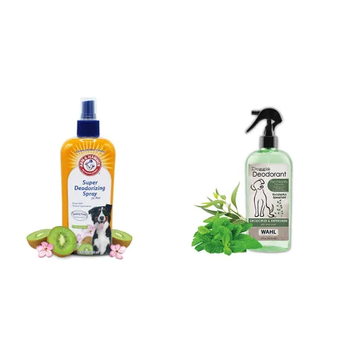 Arm & Hammer for Pets Super desodorizante en aerosol, 8 onzas líquidas, paquete de 2 y desodorante Wahl desodorizante y refrescante para mascotas