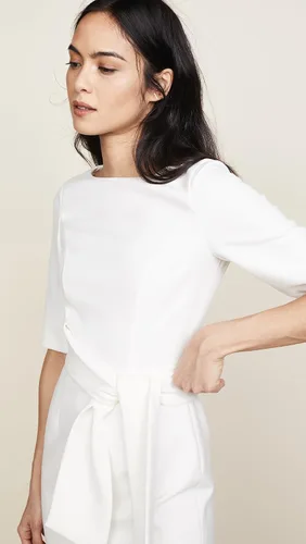 Miniatura 6 de Alice + Olivia - Vestido cruzado con cuello bote para mujer