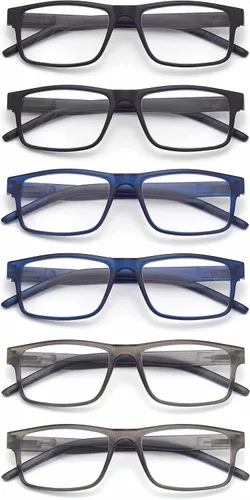 Miniatura 8 de Reading Glasses for Men Women, Spring Hinge Readers Glasses, Blue Light Blocking Lens Eyeglasses SR20523